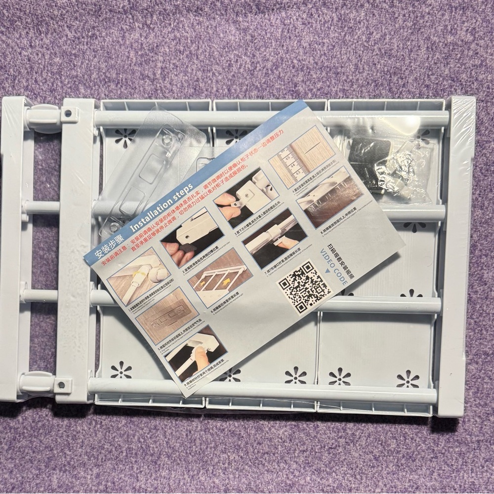 White Expandable Under-Shelf Storage Organizer
